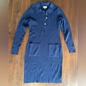 Hudson North Deep Blue Long Sleeve Dress